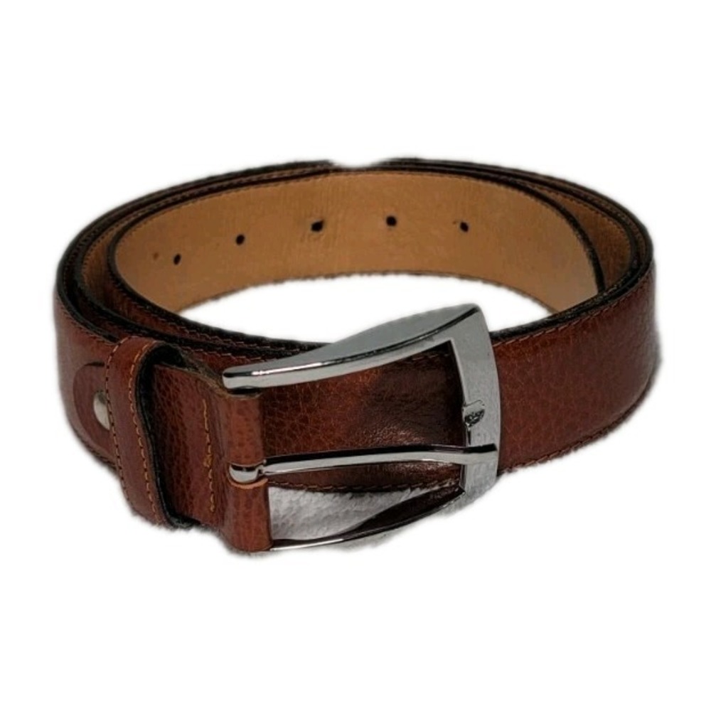 Vera Pelle Mens Cognac Brown Leather Belt Made in Italy 50/125